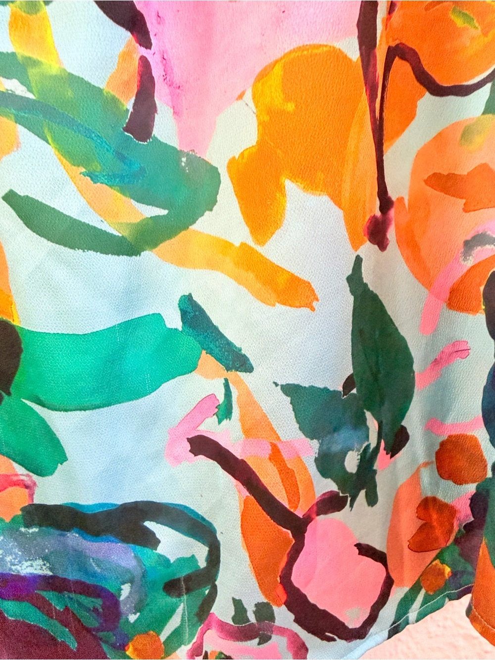 THML bold bright floral puff sleeve blouse - Picture 7 of 8